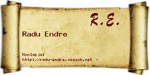 Radu Endre névjegykártya